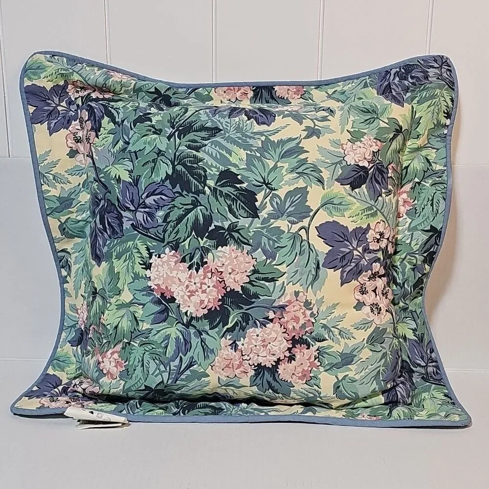Vtg Laura Ashley Ashborne Decorative Bed Boudoir Throw Pillows Pink Hydrangeas